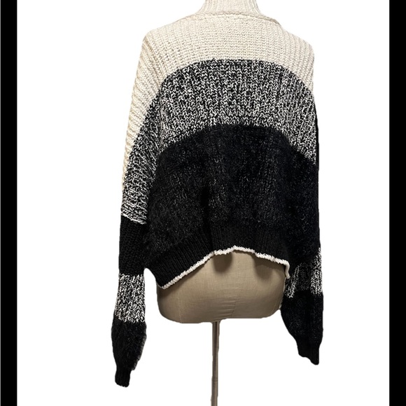 Free people XL top sweater black and white turtleneck - Picture 6 of 13